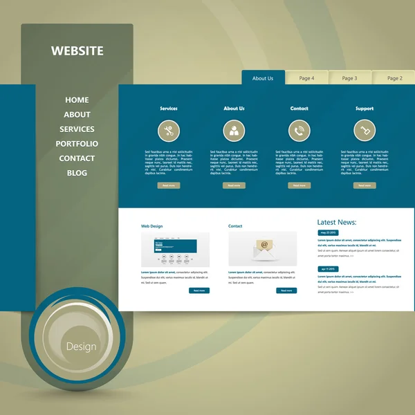 Diseño elegante del sitio web del vector, plantilla . — Archivo Imágenes Vectoriales