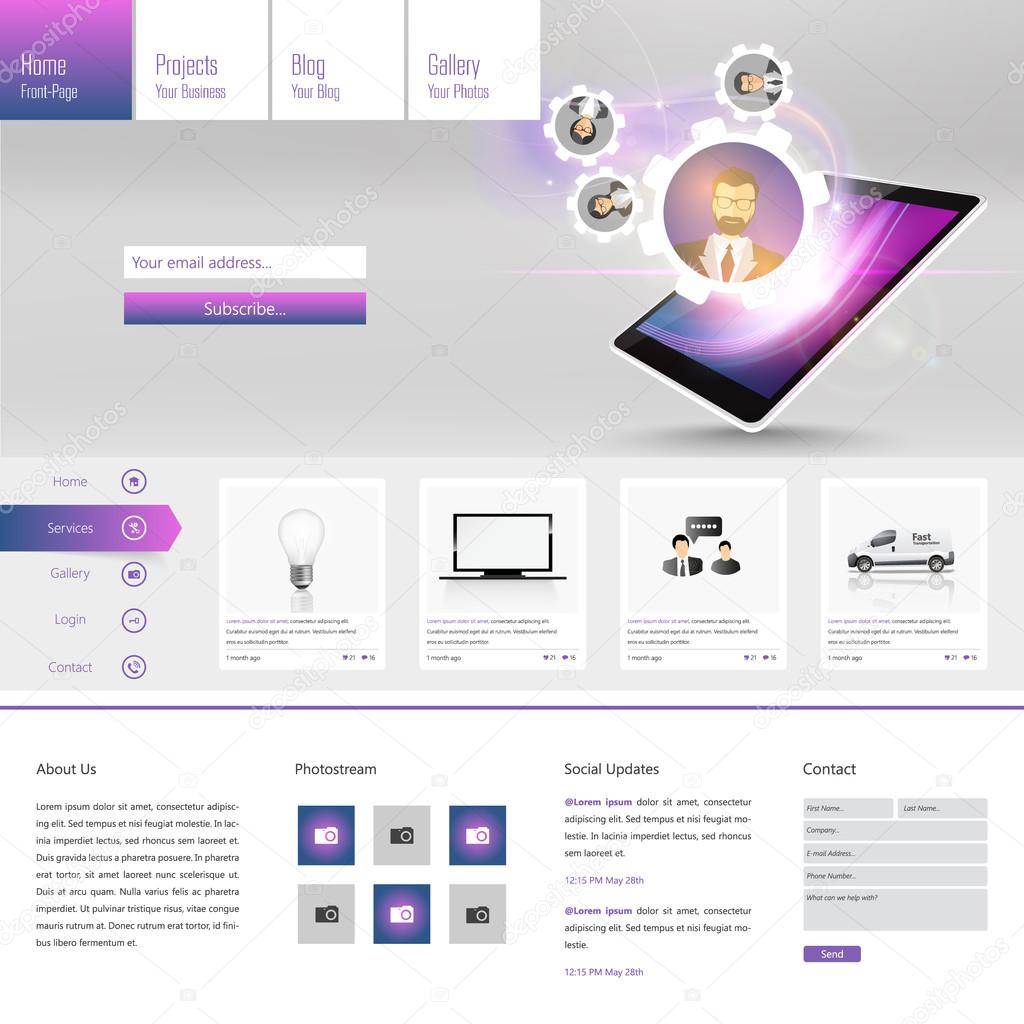 Modern One page Website template design