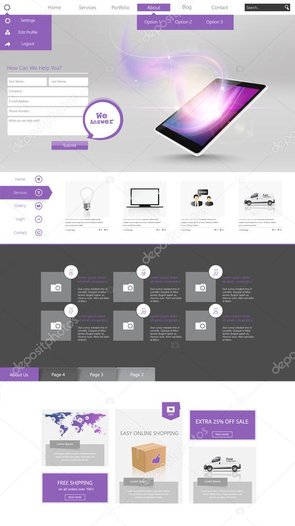 Modern One page Website template design