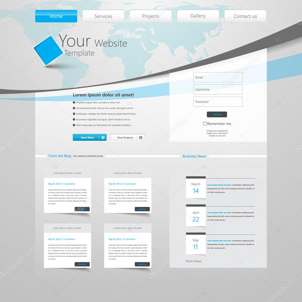Business, Website Template Design Vector