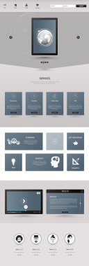 Bir sayfa web sitesi şablonu vektör