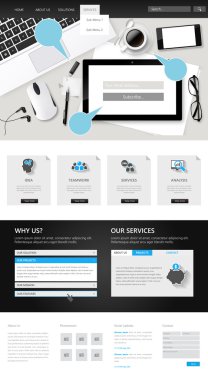 Vektör kurumsal web sitesi şablonu Desgin, Office teması