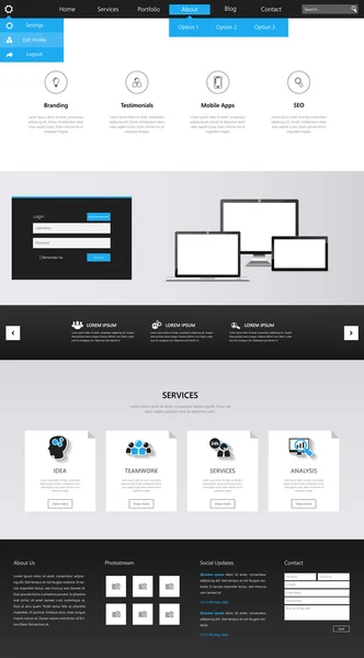 Vector Sitio web corporativo Plantilla Desgin — Archivo Imágenes Vectoriales