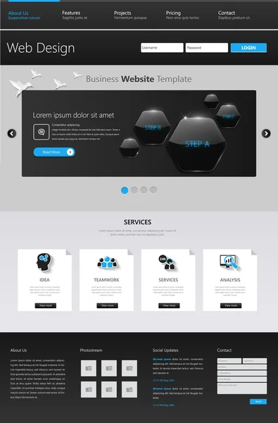 Modèle de site Web d'entreprise vectoriel Desgin — Image vectorielle