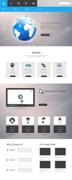 En sida vektor företagets webbplats mall Desgin — Stock vektor
