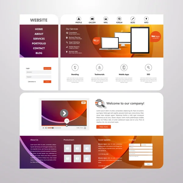 Creative Colorful Website Template Design Royalty Free Stock Vectors