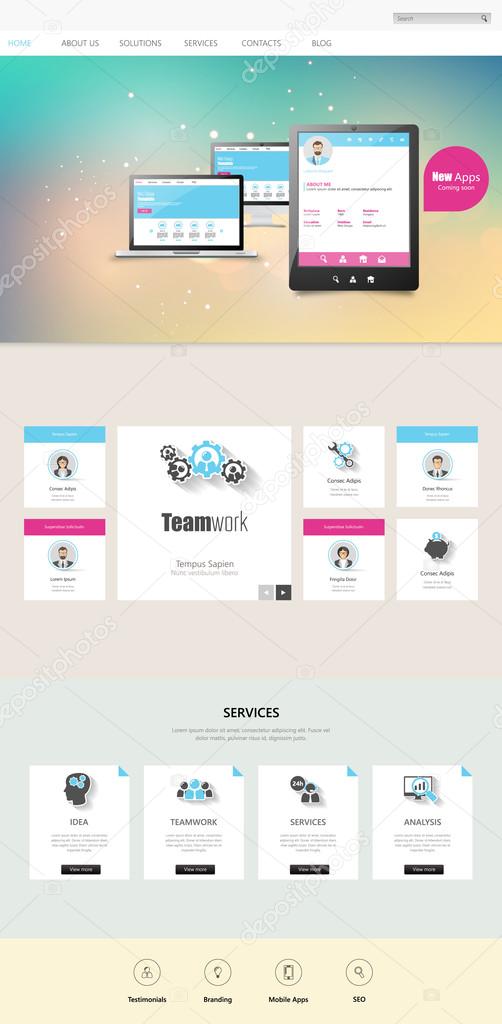 Colorful One Page Website Template