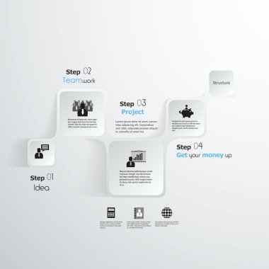 Beyaz minimalist infographics