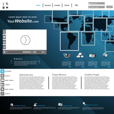 web sitesi şablon tasarımı düzenlenebilir vektör biçiminde