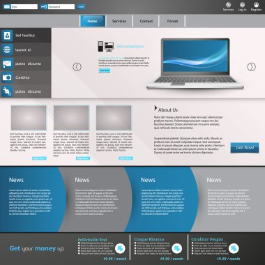 web sitesi şablon tasarımı düzenlenebilir vektör biçiminde