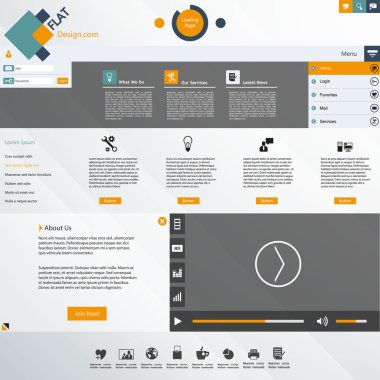 web sitesi şablon tasarımı düzenlenebilir vektör biçiminde