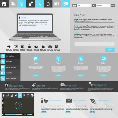 web sitesi şablon tasarımı düzenlenebilir vektör biçiminde