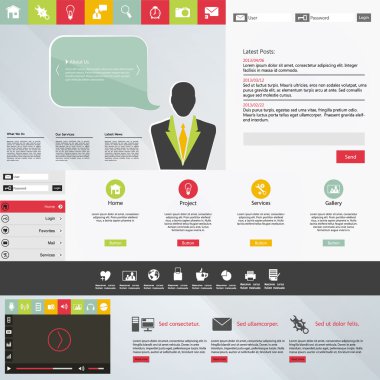 web sitesi şablon tasarımı düzenlenebilir vektör biçiminde