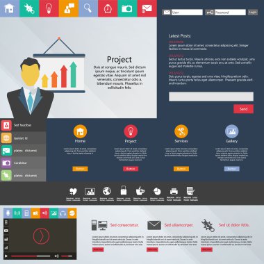 web sitesi şablon tasarımı düzenlenebilir vektör biçiminde