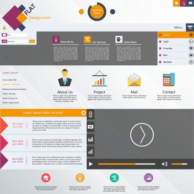 web sitesi şablon tasarımı düzenlenebilir vektör biçiminde