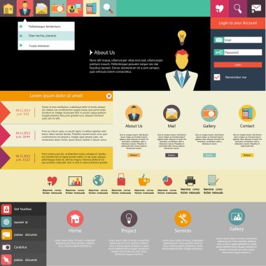 web sitesi şablon tasarımı düzenlenebilir vektör biçiminde
