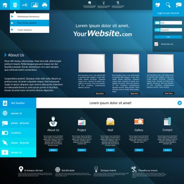 web sitesi şablon tasarımı düzenlenebilir vektör biçiminde