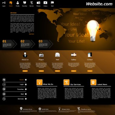 koyu Web sitesi şablonu