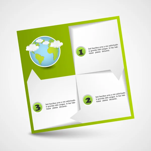 Cubo de infografías ecológicas minimalistas — Vector de stock