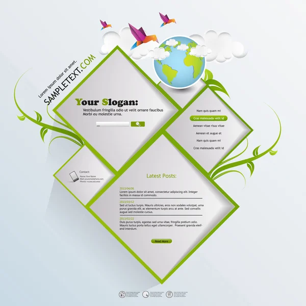 Sito web astratto green design — Vettoriale Stock