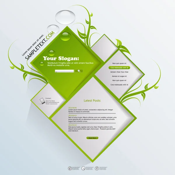 Sitio web abstracto diseño verde — Vector de stock