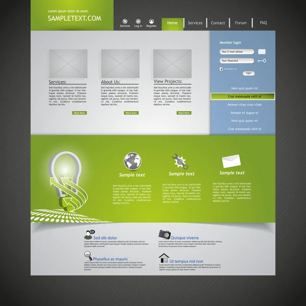 Web sitesi şablonu tasarımı — Stok Vektör