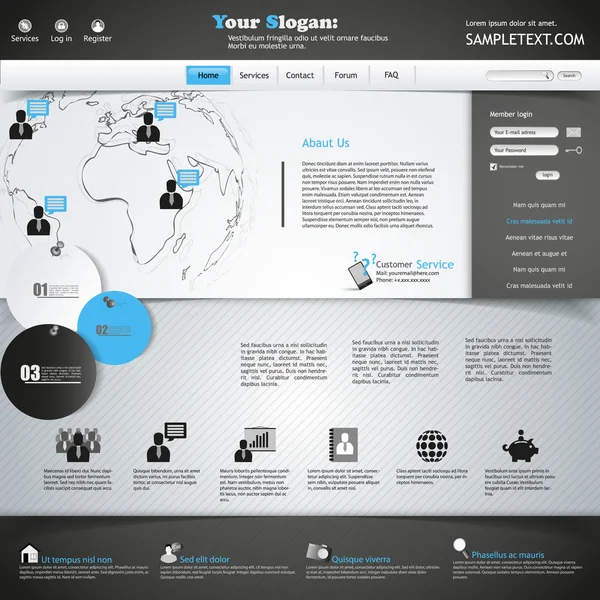웹 템플릿 디자인 — 스톡 벡터