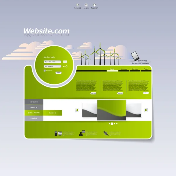 Eco Website Template Design — Stockvector