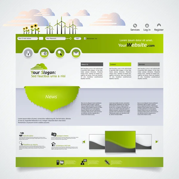Diseño de plantilla de sitio web Eco — Vector de stock