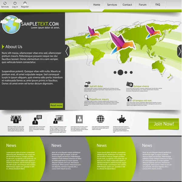 Eco Website Template Design — Stockvector