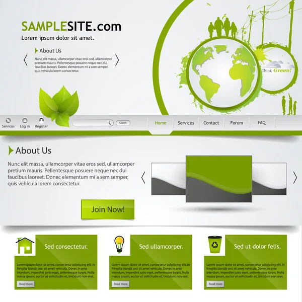 Eco Website Template Design — Stockvector