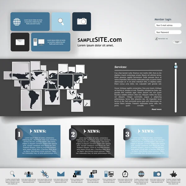 웹 템플릿 디자인 — 스톡 벡터