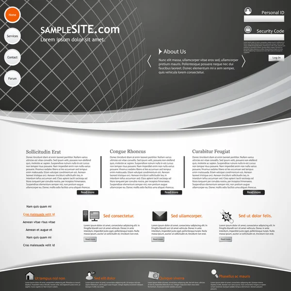 Design de modelo de site — Vetor de Stock