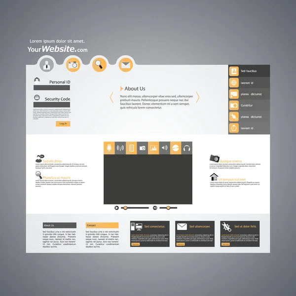 ウェブサイトのテンプレートデザイン — ストックベクタ