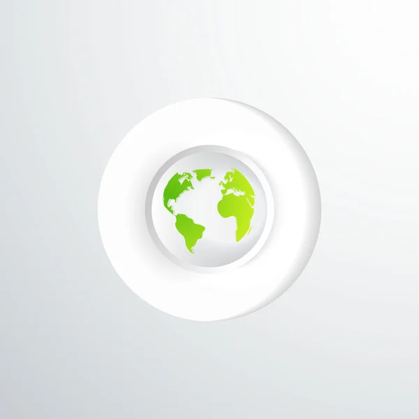 Green Globe Icon — Stock Vector