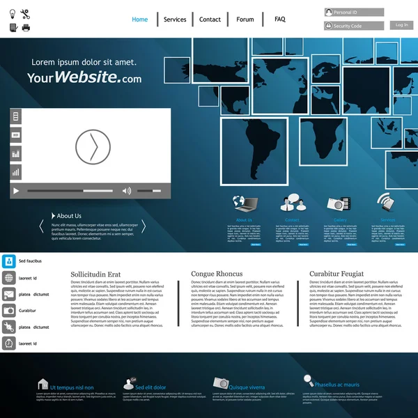 Дизайн шаблону веб-сайту у редагованому векторному форматі — стоковий вектор