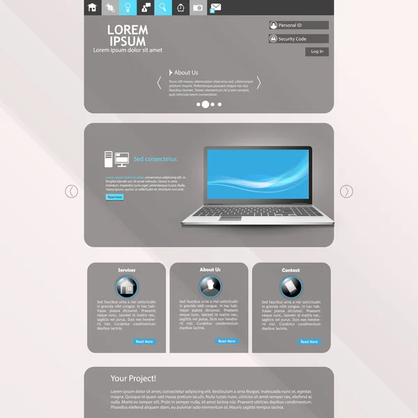 Conception de modèle de site Web au format vectoriel modifiable — Image vectorielle