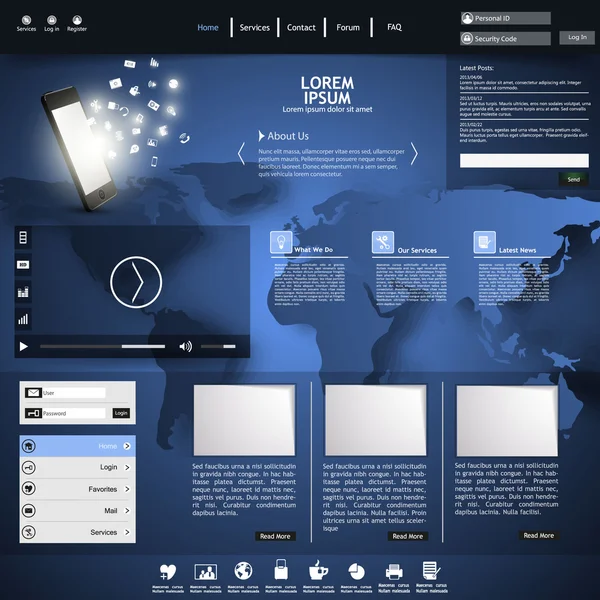 Conception de modèle de site Web au format vectoriel modifiable — Image vectorielle