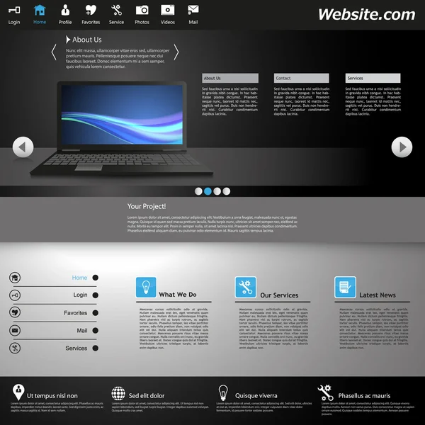 Plantilla web, diseño moderno para negocios — Archivo Imágenes Vectoriales