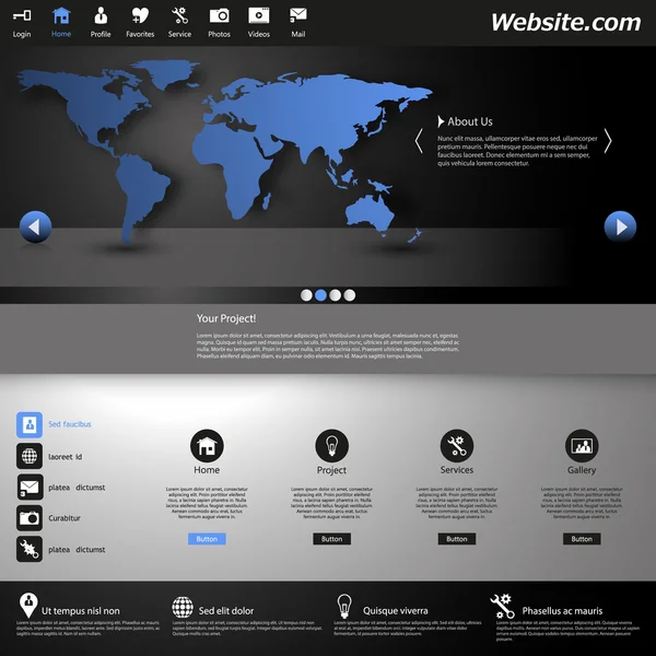 Modèle de site Web, design moderne pour les entreprises — Image vectorielle