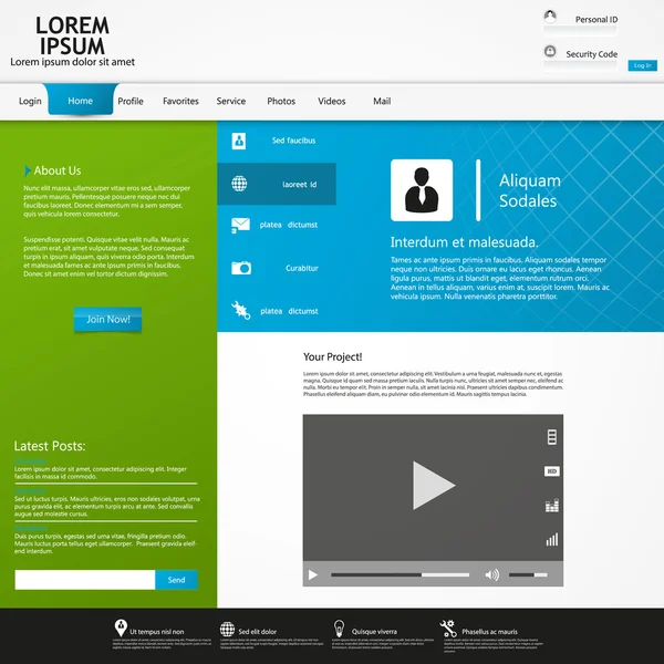 Modèle de conception de site Web moderne propre — Image vectorielle
