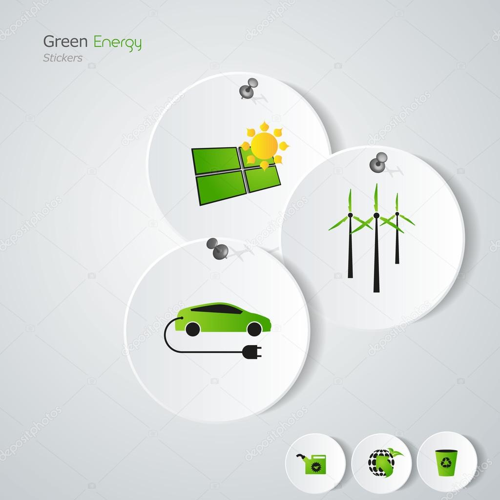 Green eco green energy stickers