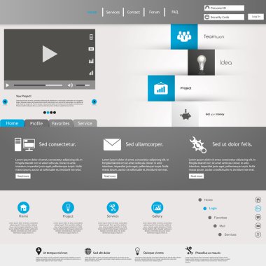 Modern tasarım en az tarzı Web sitesi şablonu