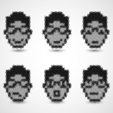 Yarı ton/noktaları duygu simgeleri desen