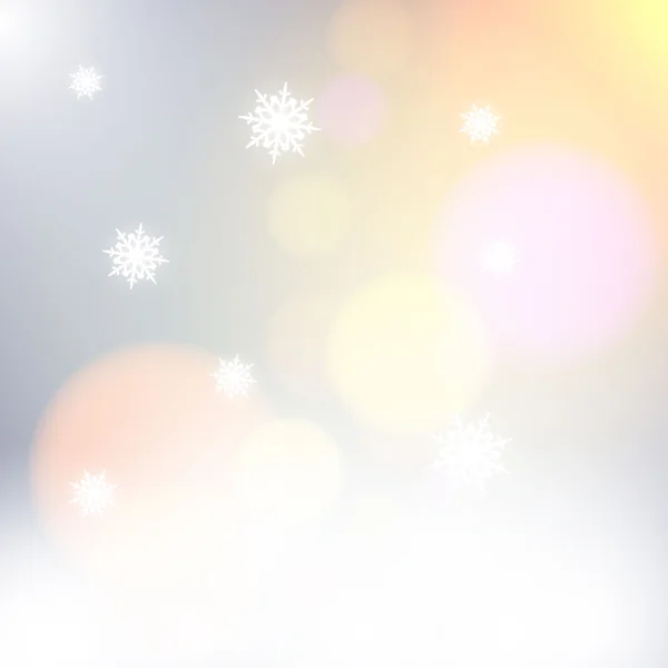Зимний фон боке со снежинками — стоковый вектор