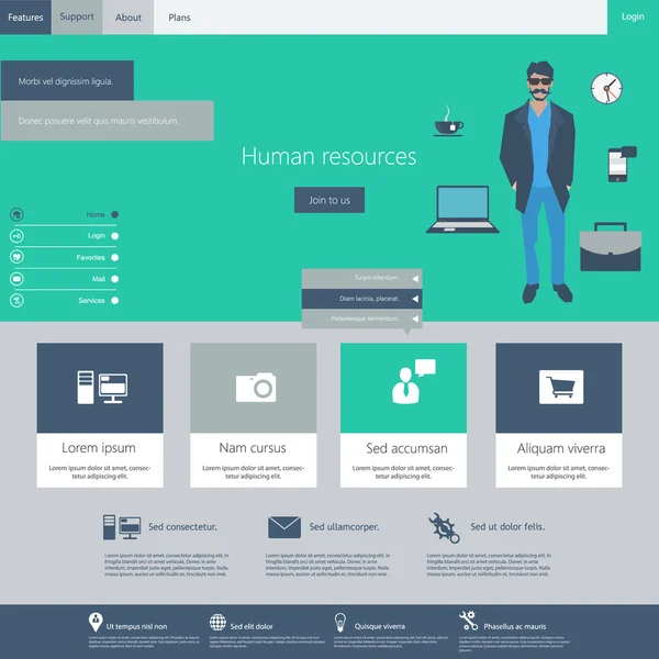 平面网页设计模板. — 图库矢量图片