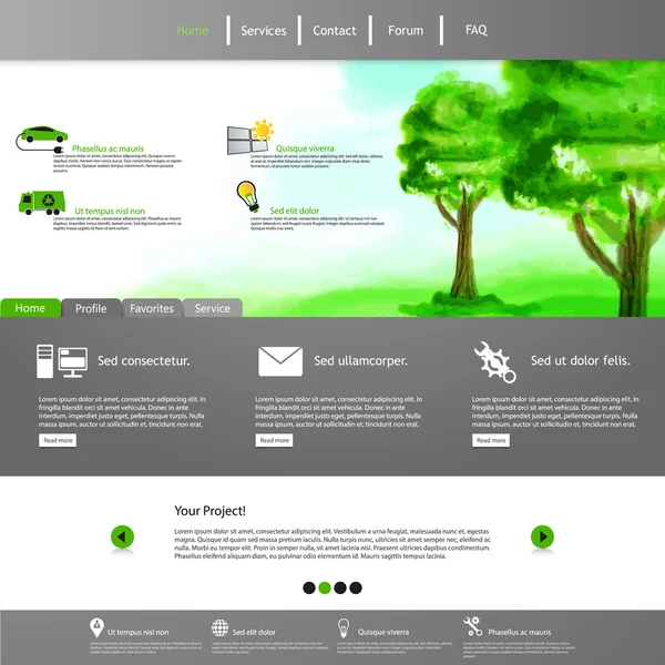 Verde eco sitio web profesional — Vector de stock