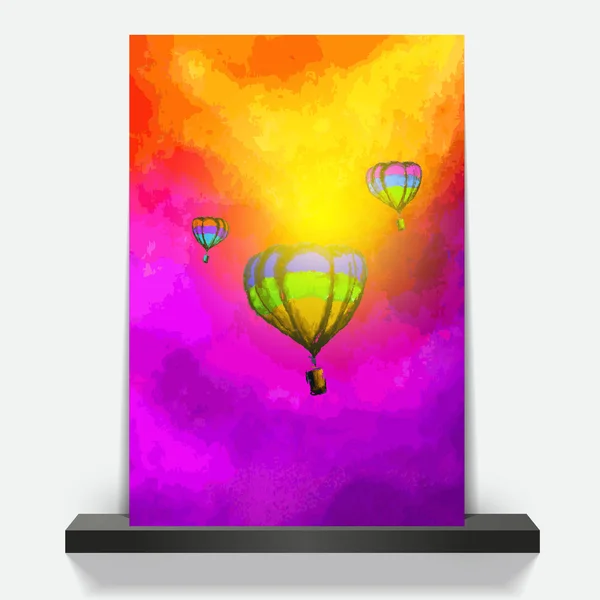 Wunderbare Broschüre Design Heißluftballons — Stockvektor