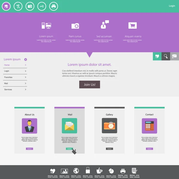 Plantilla del sitio web Tema mínimo — Archivo Imágenes Vectoriales