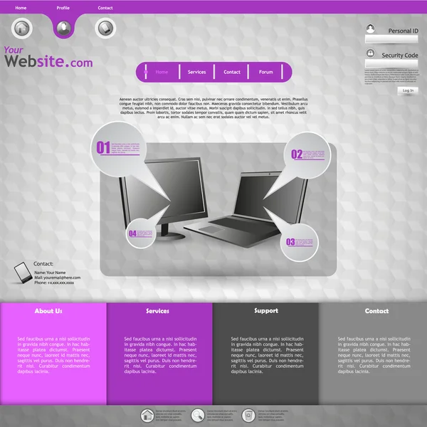 Website template ontwerp — Stockvector